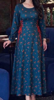 ⁦Robe Longue Motif Cerises⁩ - الصورة ⁦2⁩