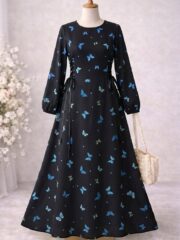 ⁦Robe Longue Motif Papillons⁩ - الصورة ⁦2⁩