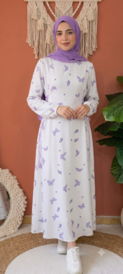 Robe Longue Motif Papillons - Image 2