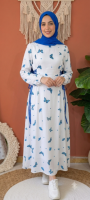 Robe Longue Motif Papillons - Image 3